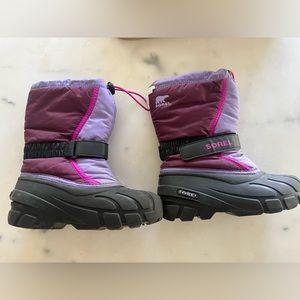 Sorel purple and pink snow boots